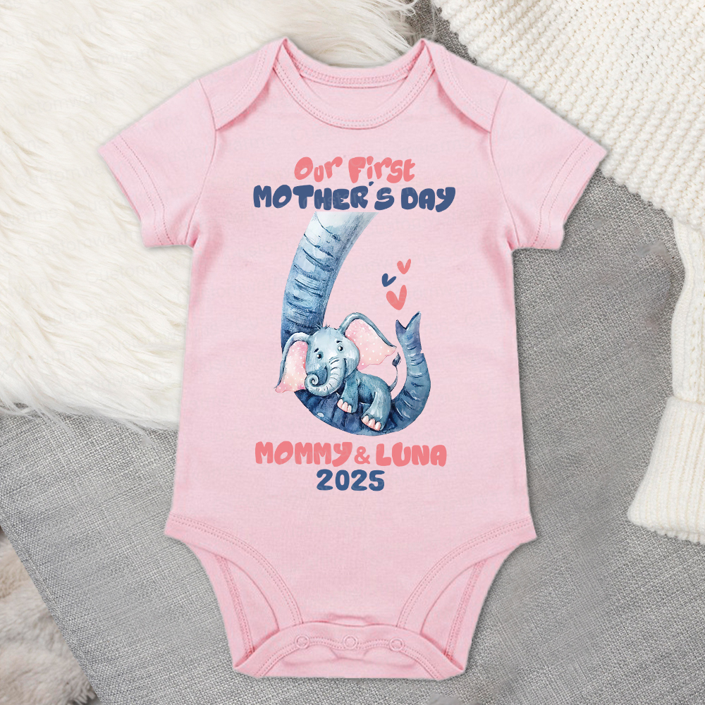 Personalized First Mother's Day Mommy and Baby Outfit | CWFamily35