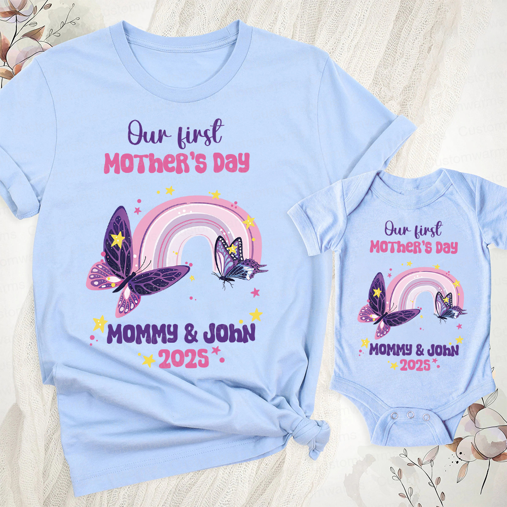 Personalized First Mother's Day Mommy and Baby Outfit | CWFamily38