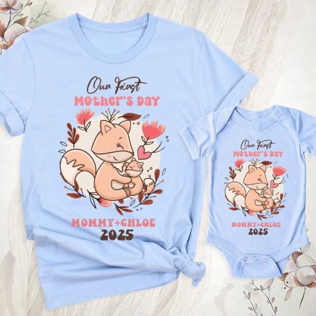 Personalized First Mother's Day Mommy and Baby Outfit | CWFamily40
