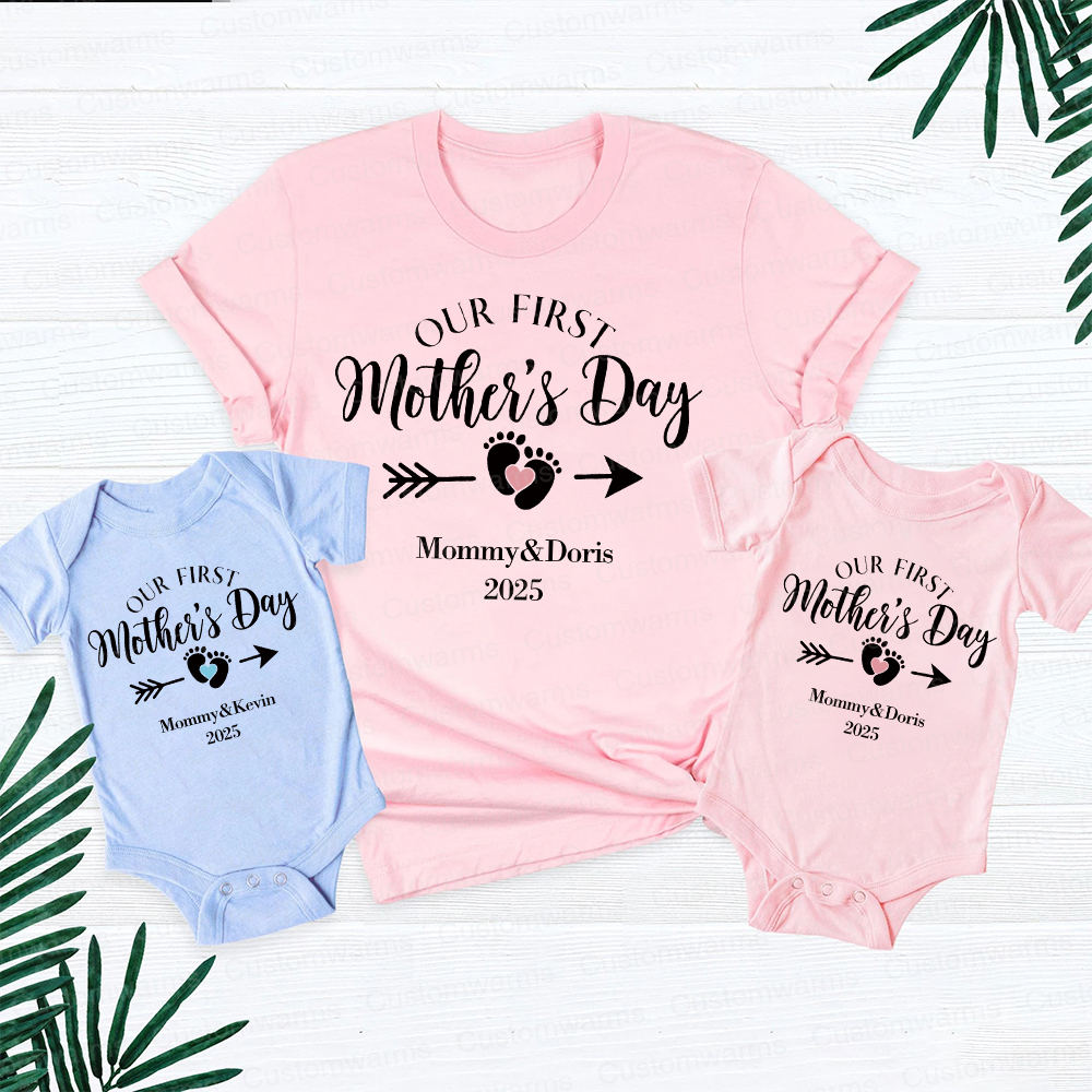 Personalized First Mother's Day Mommy and Baby Outfit | CWFamily23