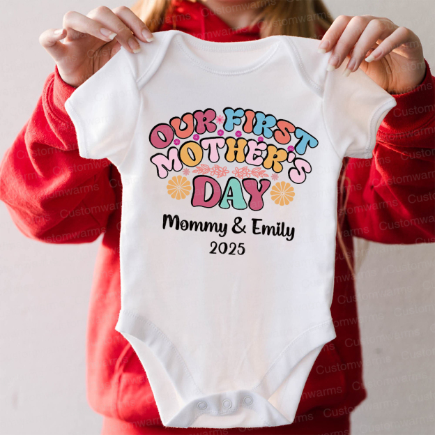 Personalized First Mother's Day Mommy and Baby Outfit | CWFamily24