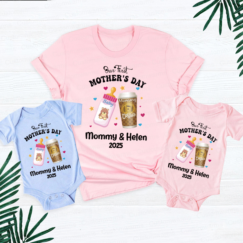 Personalized First Mother's Day Mommy and Baby Outfit | CWFamily25
