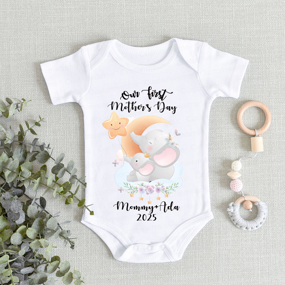 Personalized First Mother's Day Mommy and Baby Outfit | CWFamily41