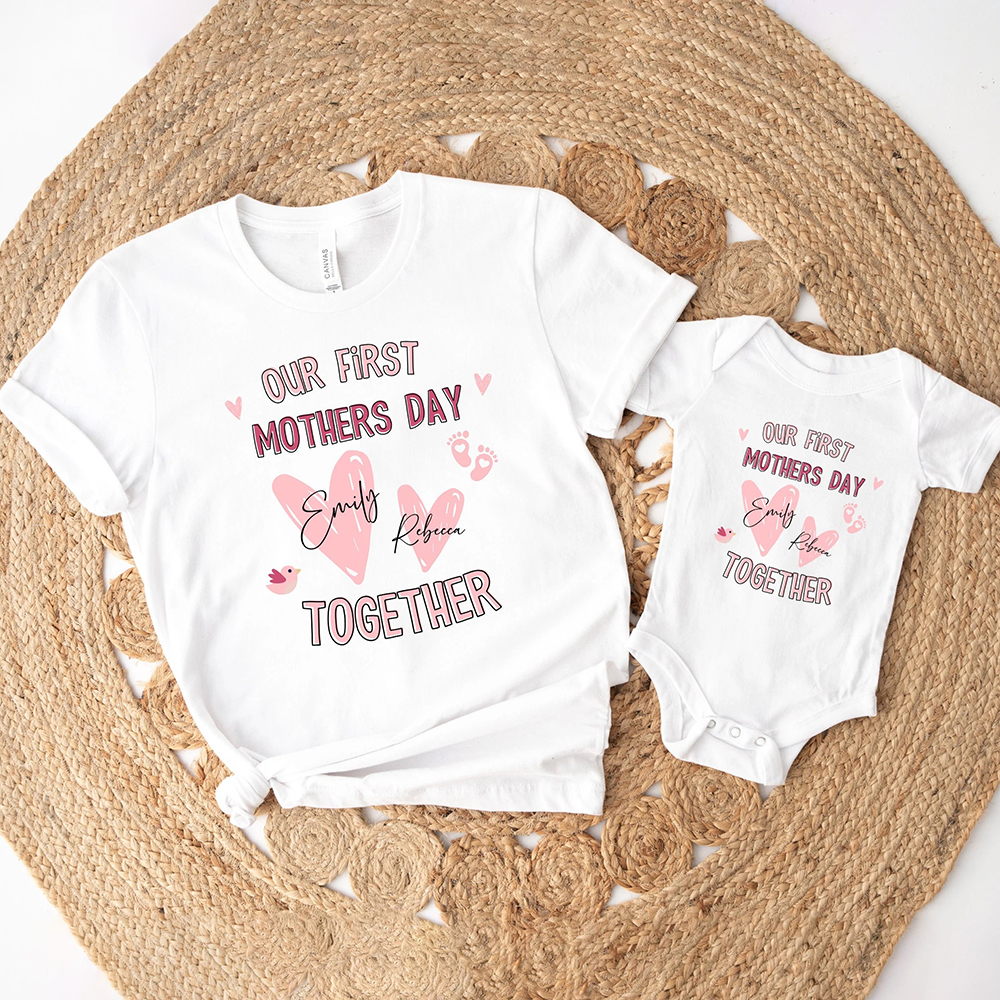 Personalized First Mother's Day Mommy and Baby Outfit | CWFamily47