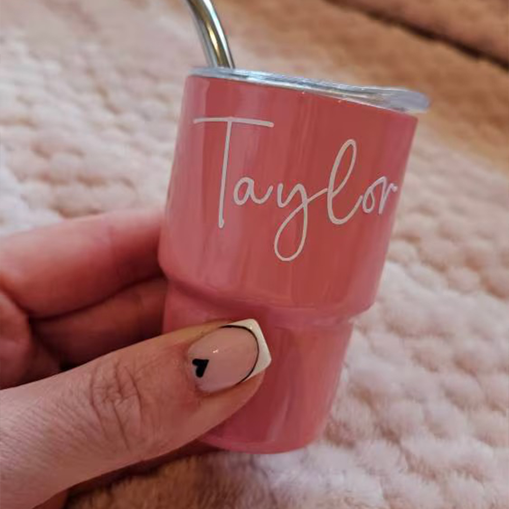 Personalised 3oz Stainless Steel Sippy Mini Tumbler | KidCup09