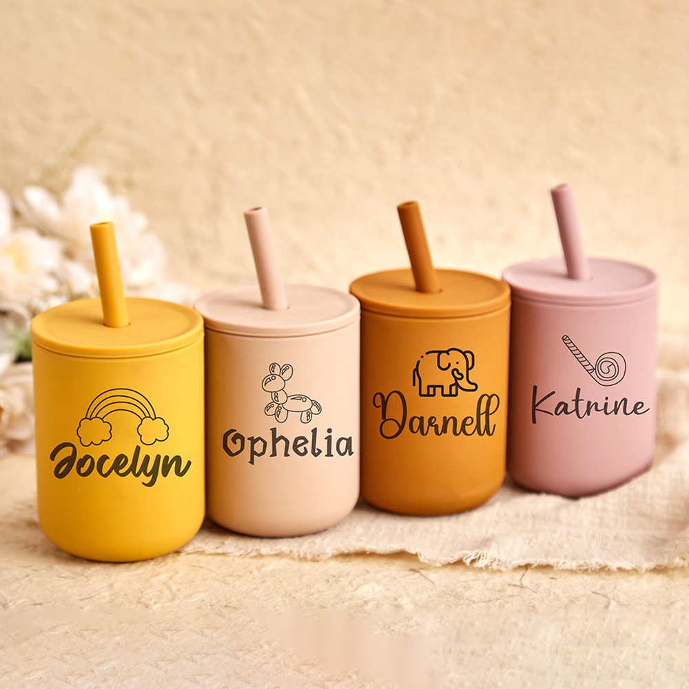 Personalised Baby Food Grade Sippy Silicone Cup  | CWBaby213