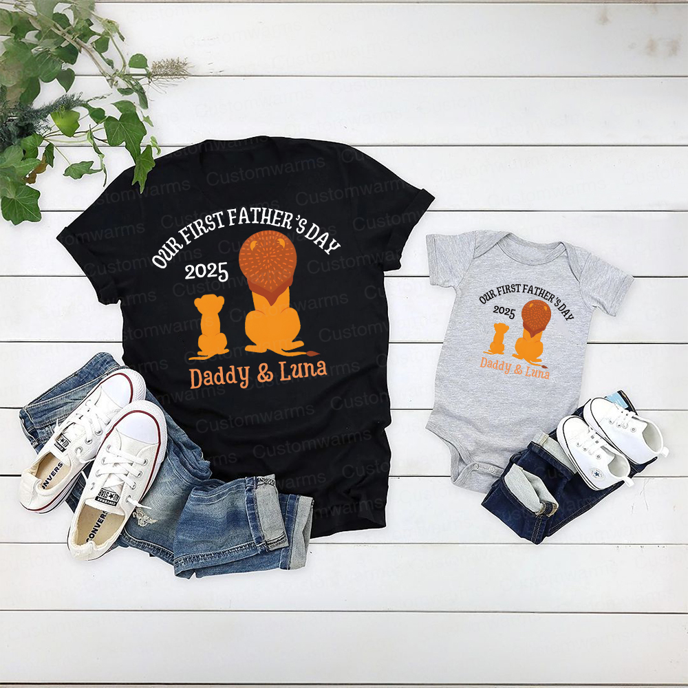 Personalized First Father's Day Daddy and Baby Outfit | CWFamily65