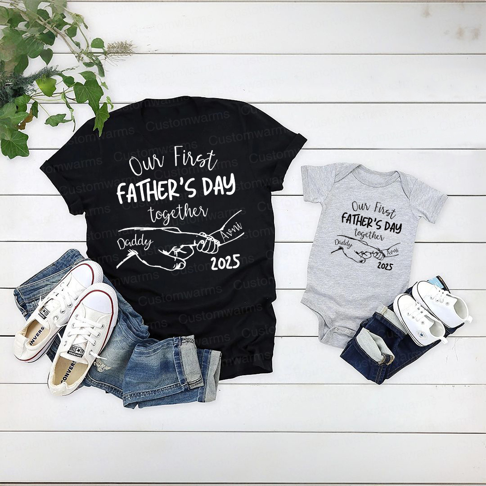 Personalized First Father's Day Daddy and Baby Outfit | CWFamily66