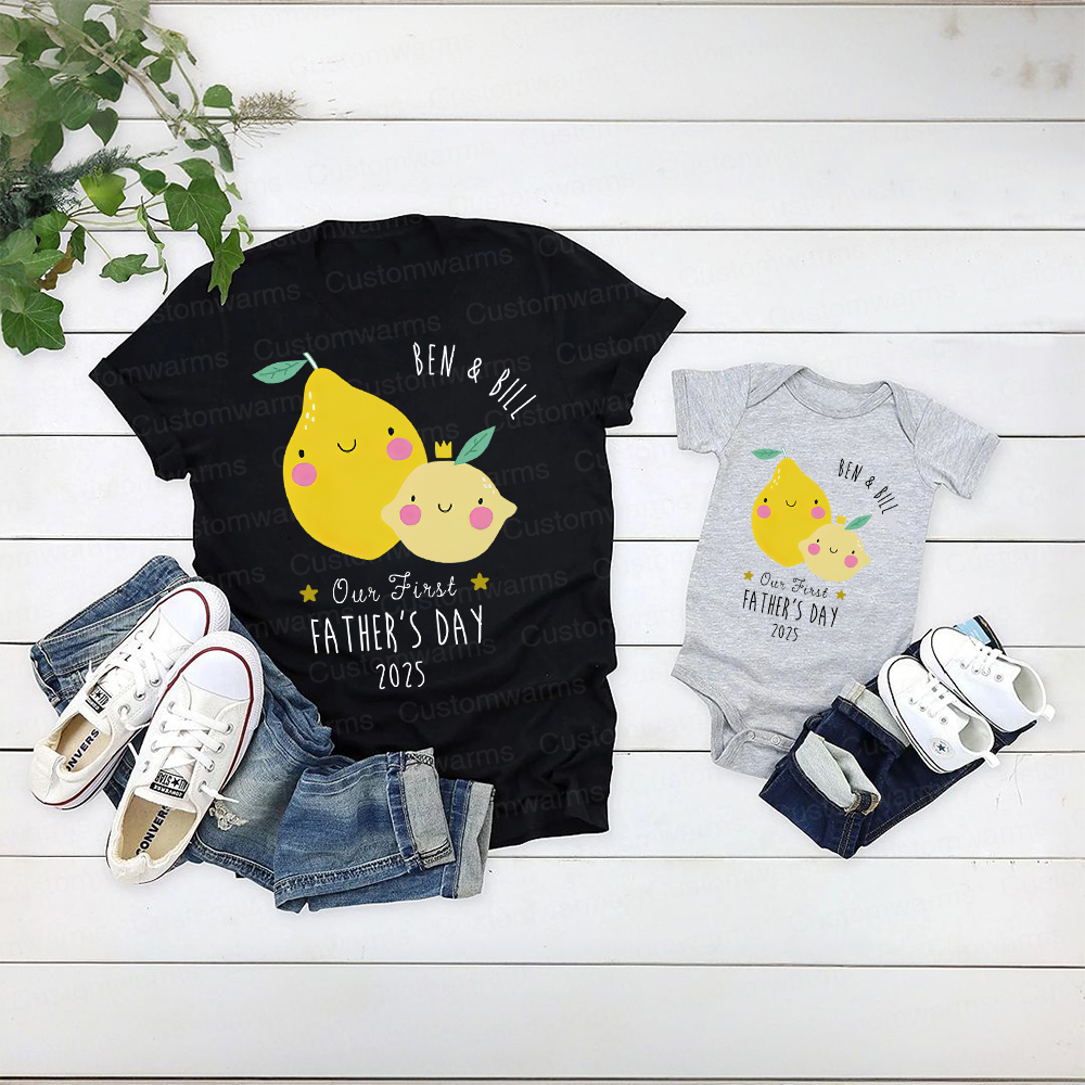 Personalized First Father's Day Daddy and Baby Outfit | CWFamily69