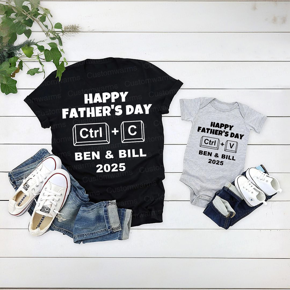 Personalized First Father's Day Daddy and Baby Outfit | CWFamily71