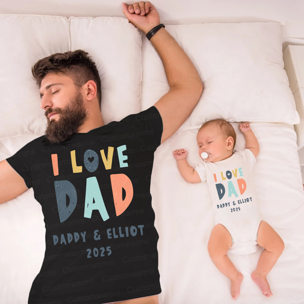 Personalized First Father's Day Daddy and Baby Outfit | CWFamily87