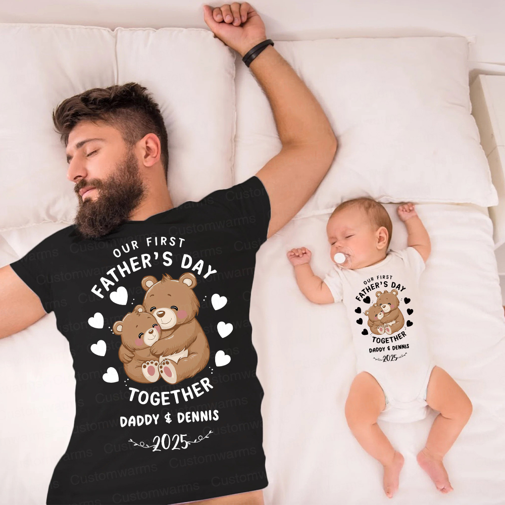 Personalized First Father's Day Daddy and Baby Outfit | CWFamily92