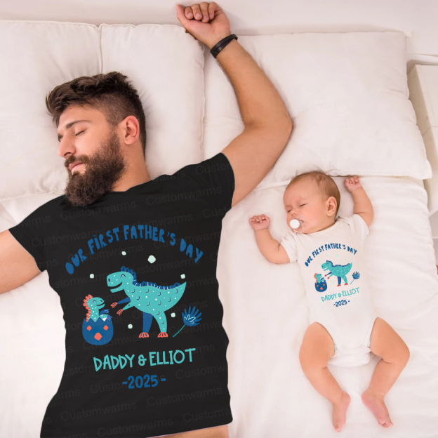 Personalized First Father's Day Daddy and Baby Outfit | CWFamily93