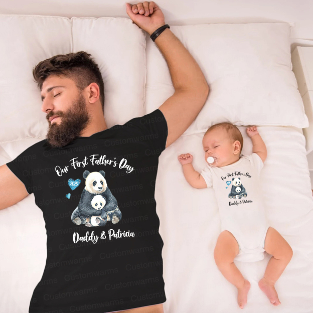 Personalized First Father's Day Daddy and Baby Outfit | CWFamily94