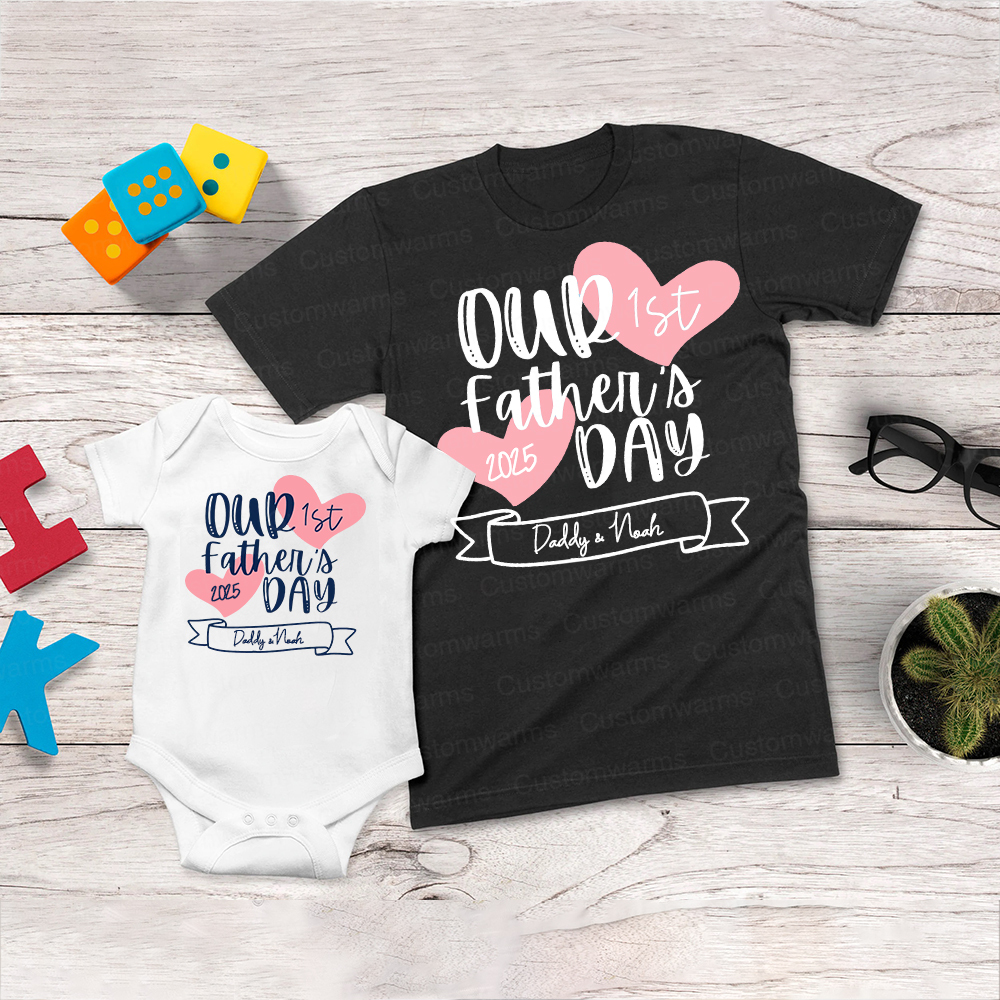 Personalized First Father's Day Daddy and Baby Outfit | CWFamily99
