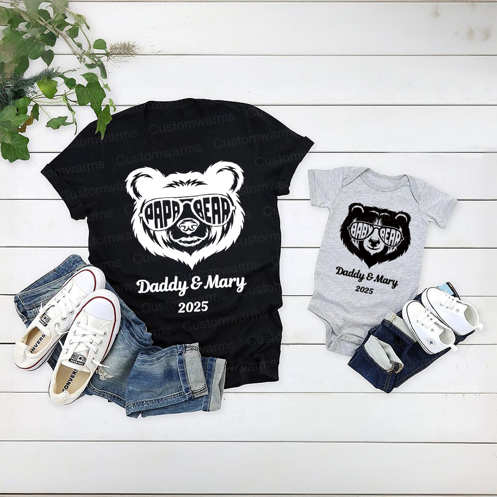 Personalized First Father's Day Daddy and Baby Outfit | CWFamily104