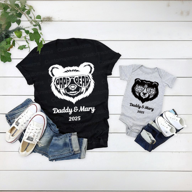 Personalized First Father's Day Daddy and Baby Outfit | CWFamily104