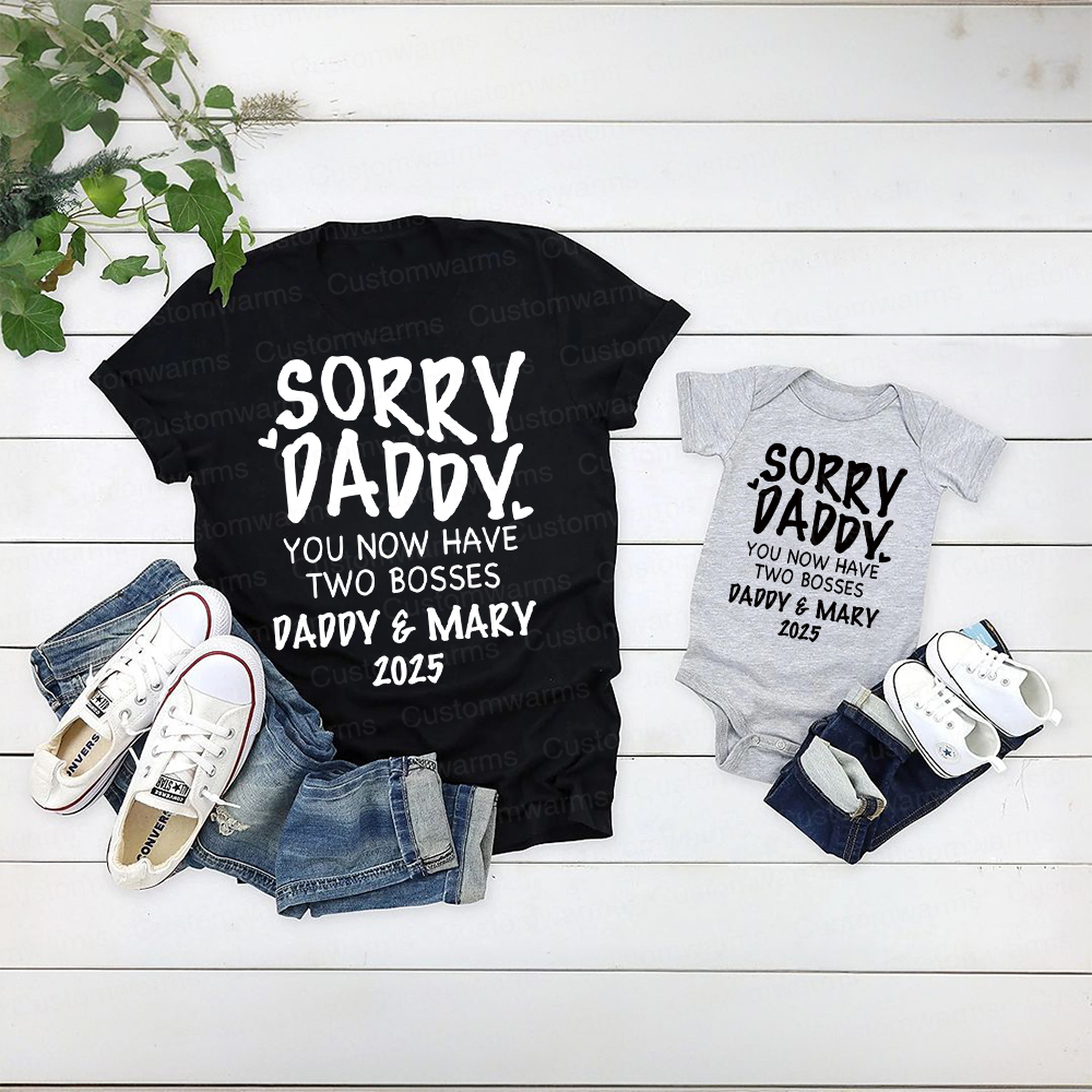 Personalized First Father's Day Daddy and Baby Outfit | CWFamily105