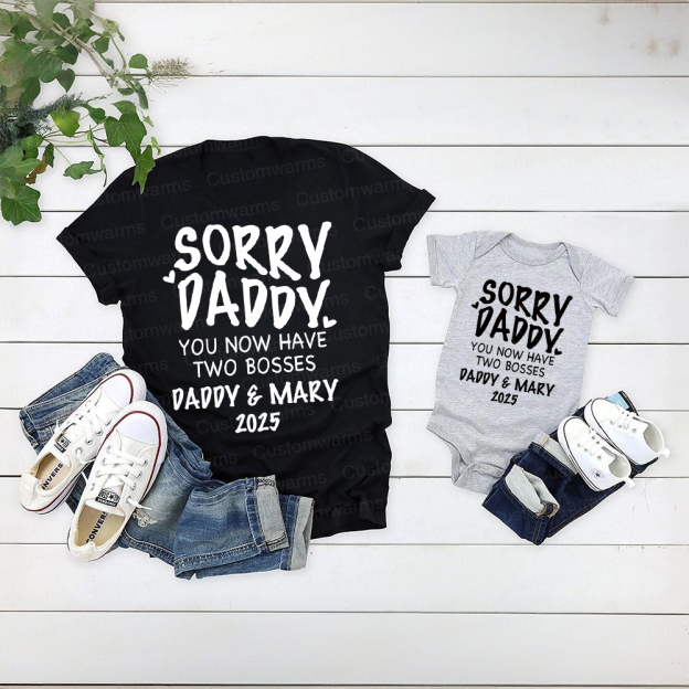 Personalized First Father's Day Daddy and Baby Outfit | CWFamily105