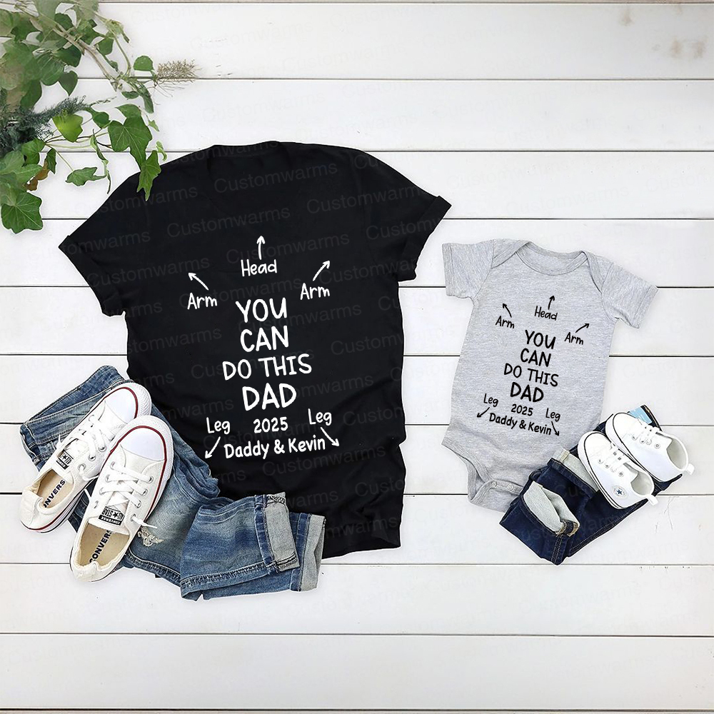 Personalized First Father's Day Daddy and Baby Outfit | CWFamily106