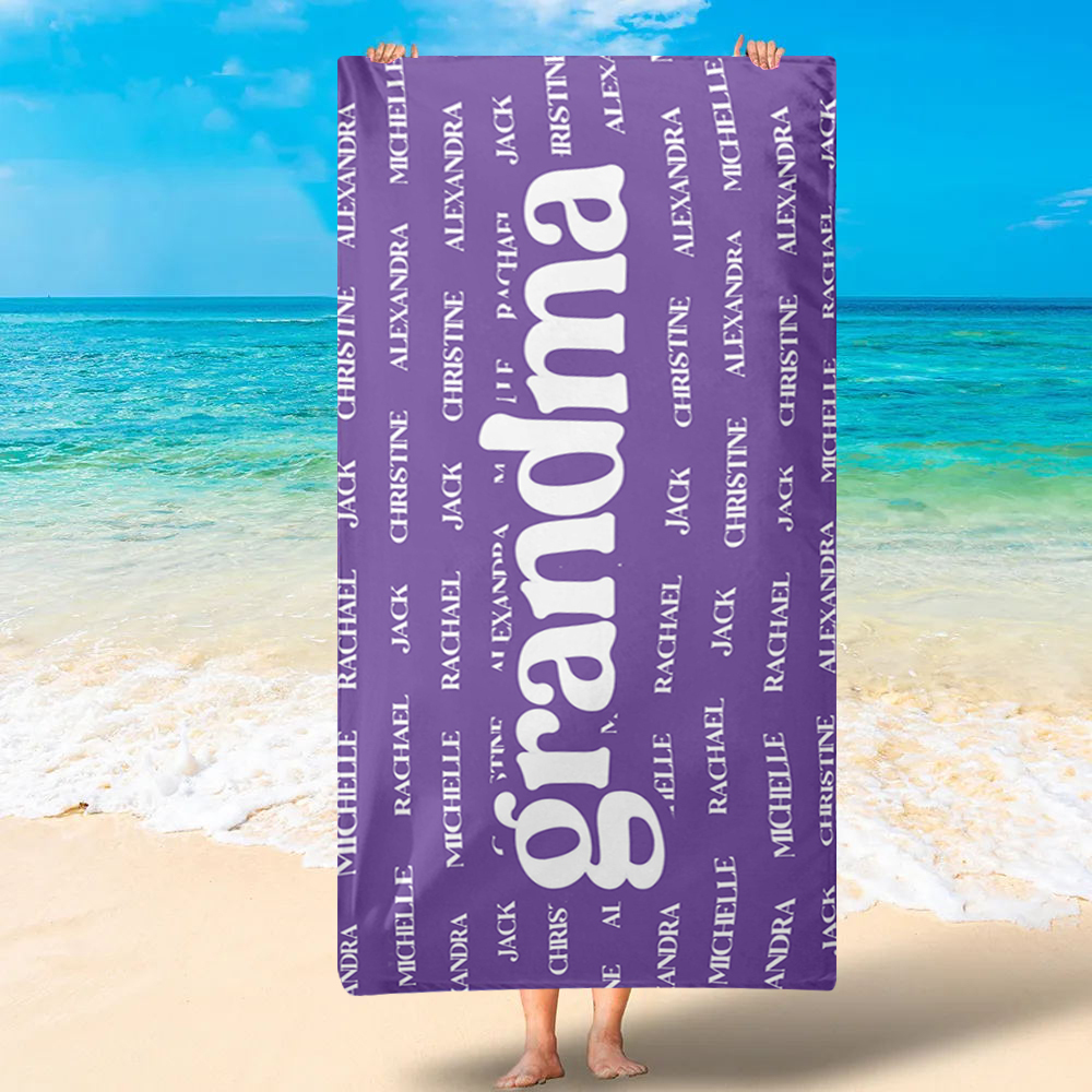 Personalized Monogram Embroidery Beach Towel | KKTowel53