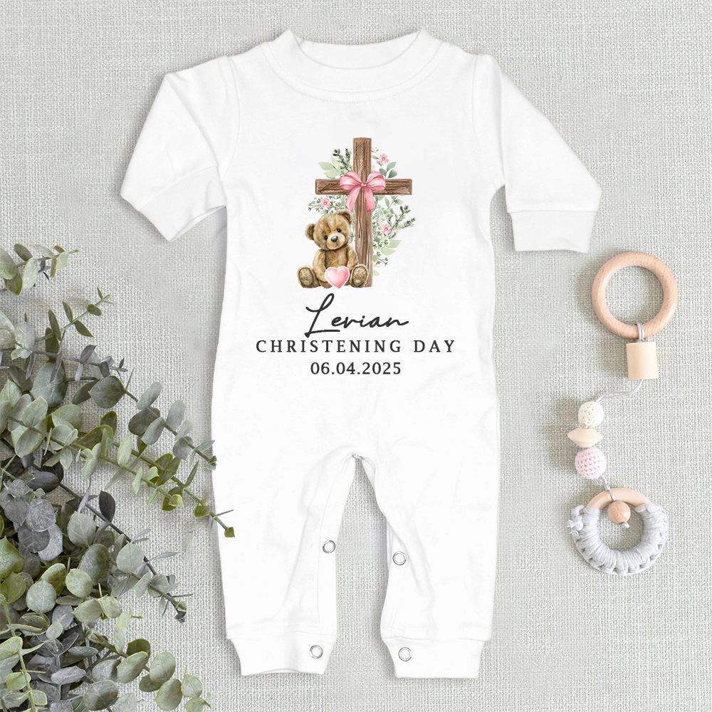 Personalized Baby Christening Day Romper | CWBaby259