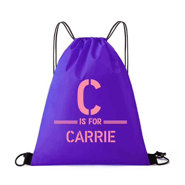 Personalized Initial & Name Beach Drawstring Rucksack Bag | CWBeach71