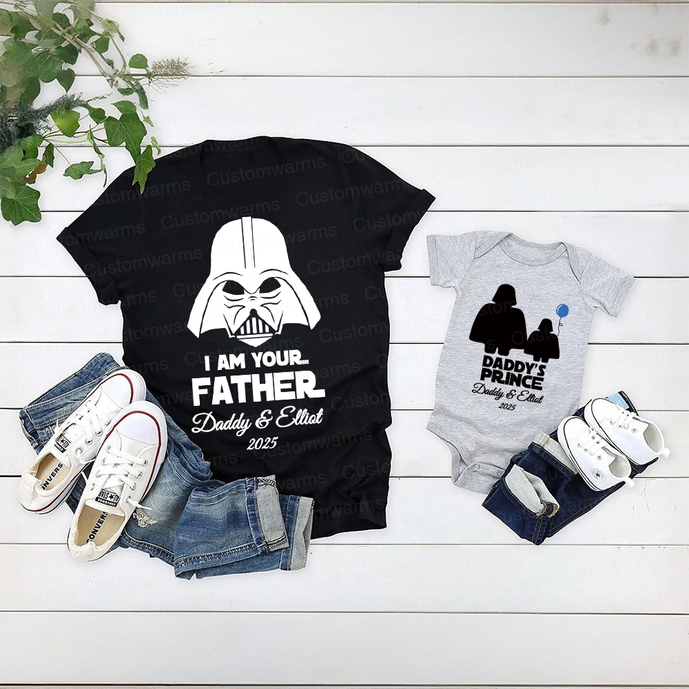 Personalized First Father's Day Daddy and Baby Outfit | CWFamily103