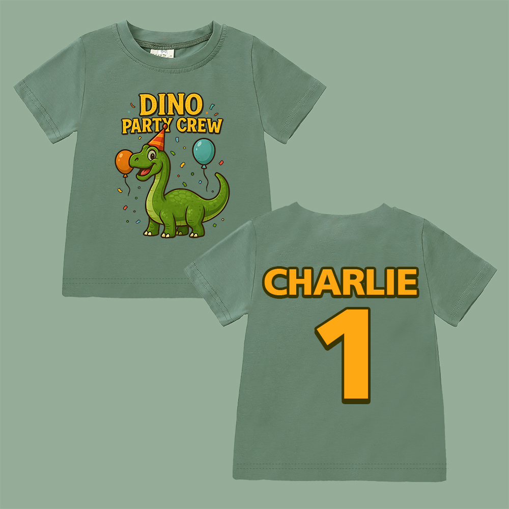 Personalized Dinosaur Party Birthday T-Shirt | inBirth34