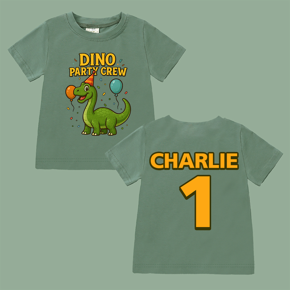 Personalized Dinosaur Party Birthday T-Shirt | inBirth34