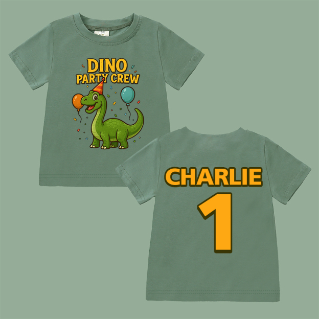 Personalized Dinosaur Party Birthday T-Shirt | inBirth34