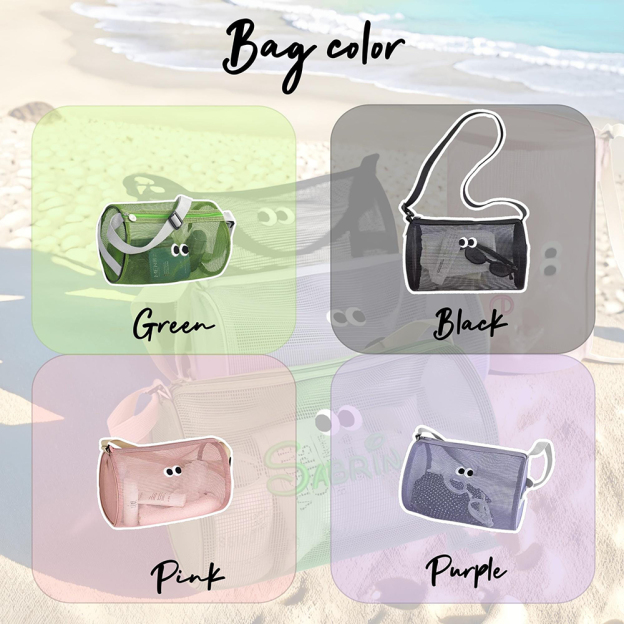 Personalized Summer Seashell Zipper Mesh Beach Bag | CWBeach196