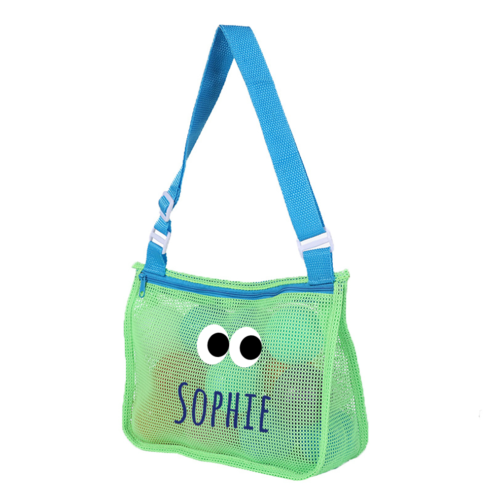 Personalized Seashell Zipper Mesh Beach Bag | CWBeach0101