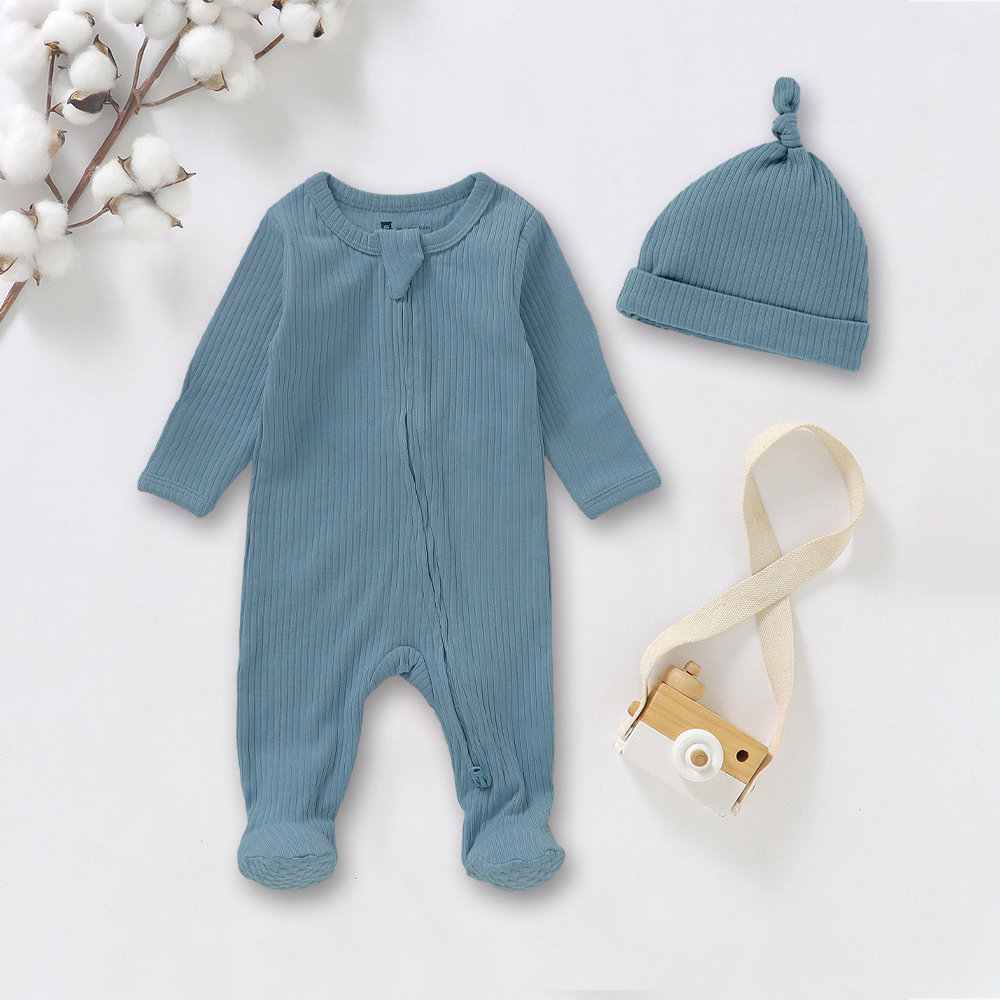 Personalized Embroidery Baby Organic Cotton Ribbed Outfit | CWBaby277
