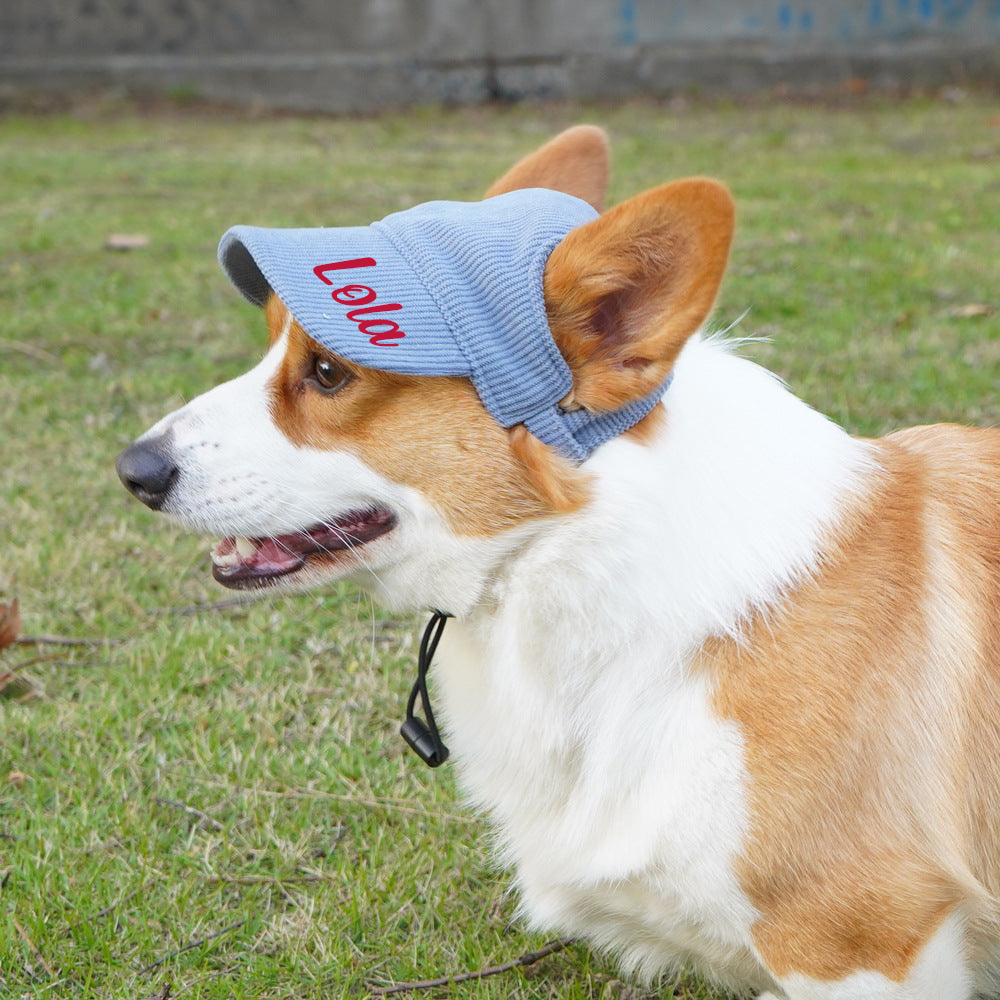 Personalized Corduroy Adjustable Pet Pet Baseball Cap | BKPet184