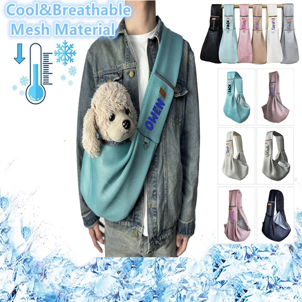 Personalized Breathable Crossbody Mesh Dog Sling Carrier | BKPet188