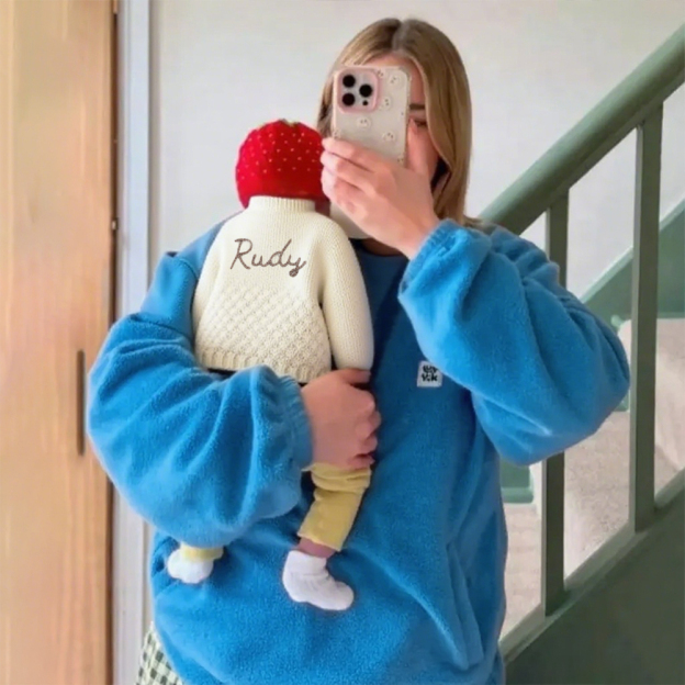 Personalized Hand Embroidered Baby Cardigan | CWBaby281