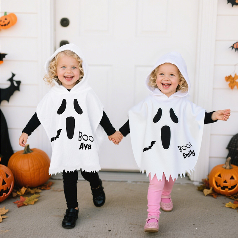 Personalized Kid Glow in the Dark Halloween Cosplay Ghost Cloak | CWHalloween54