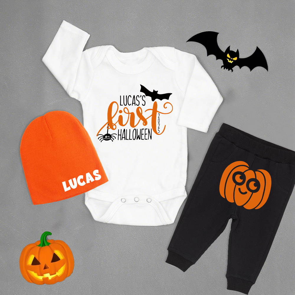Personalized Baby First Pumpkin Outfit Set | CWHalloween62