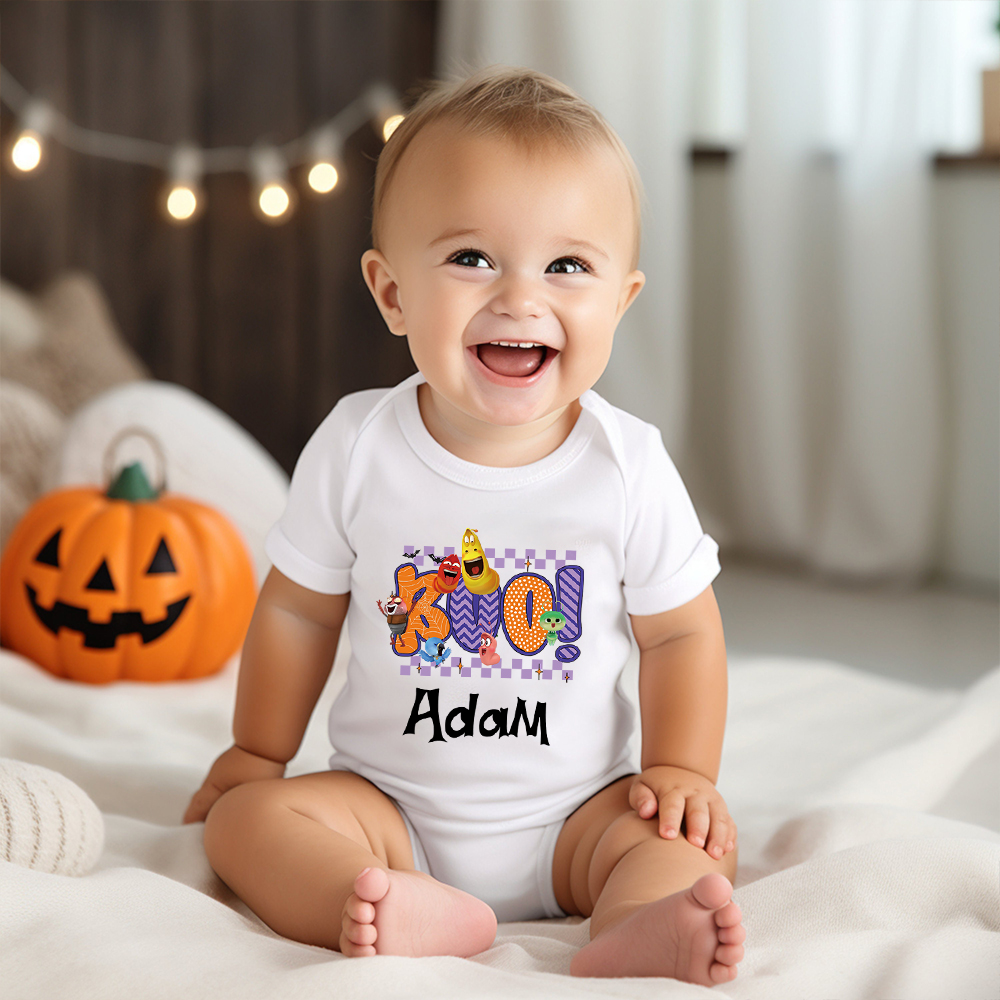 Personalized Larva's Halloween Funny Baby Romper | Larva03