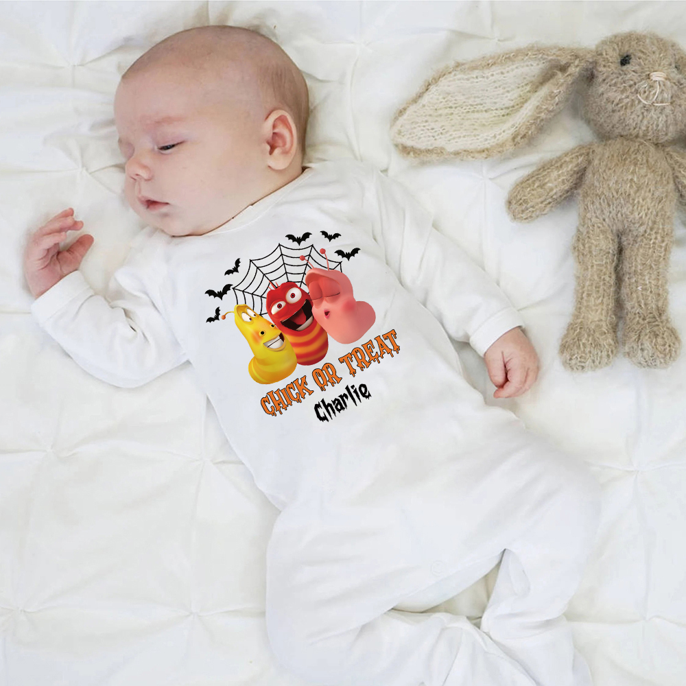 Personalized Larva's Halloween Funny Baby Romper | Larva08