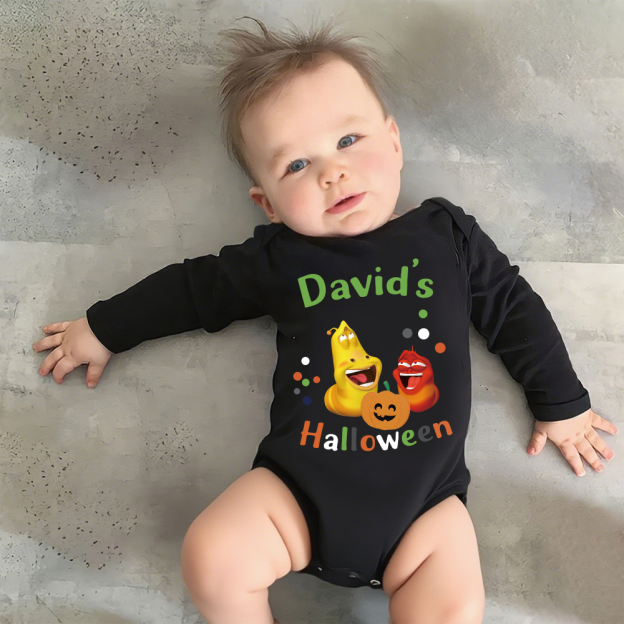 Personalized Larva's Halloween Funny Baby Romper | Larva18
