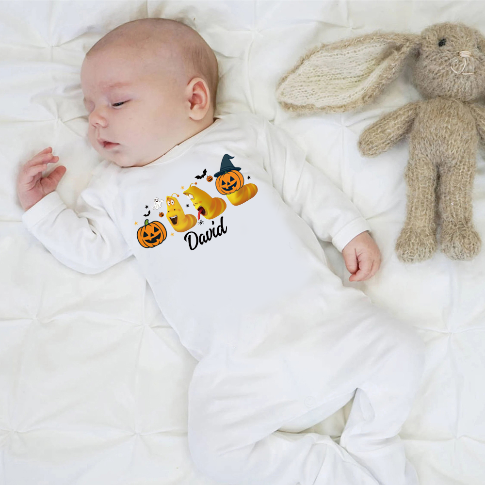 Personalized Larva's Halloween Funny Baby Romper | Larva14