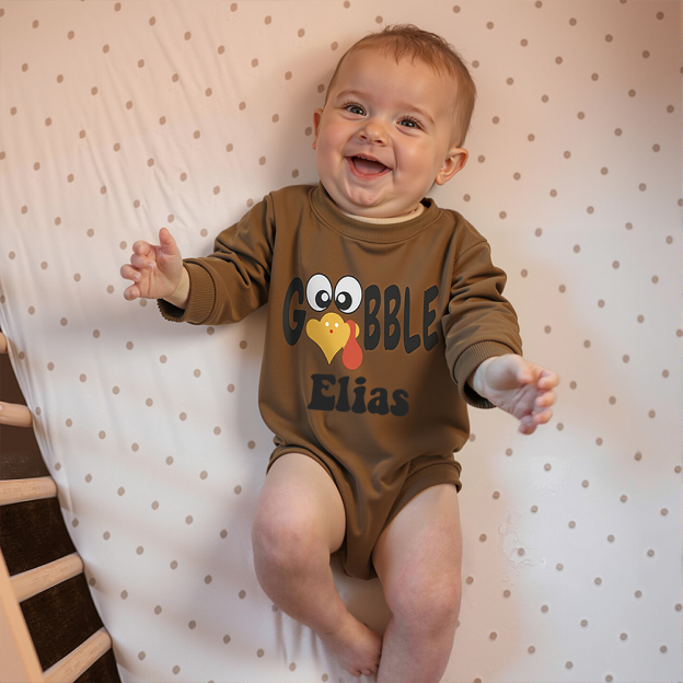 Personalized Baby Lovely Thanksgiving Turkey Sweatshirt | CWThanks05