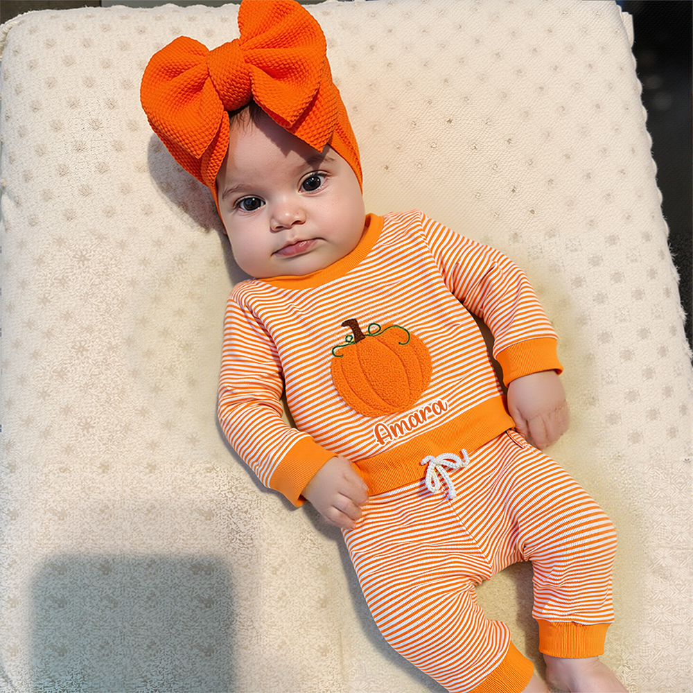 Personalized Kids Halloween Pumpkin Outfit | CWHalloween69