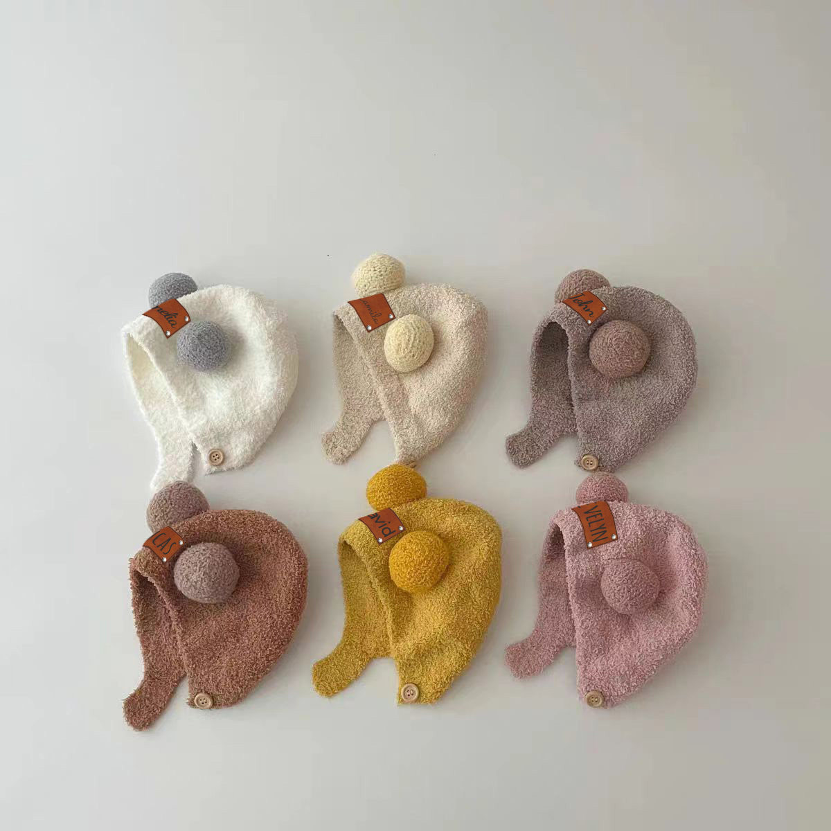 Personalized Leather Patch Cuddle Cub Knit Cap | HSKid60