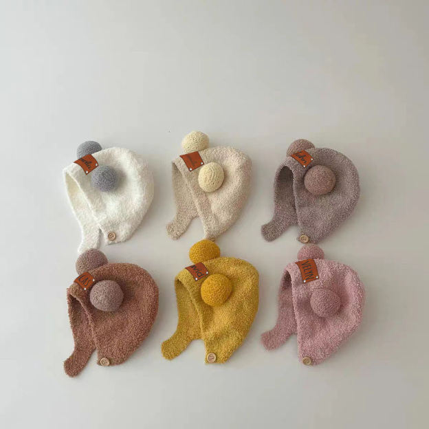 Personalized Leather Patch Cuddle Cub Knit Cap | HSKid60