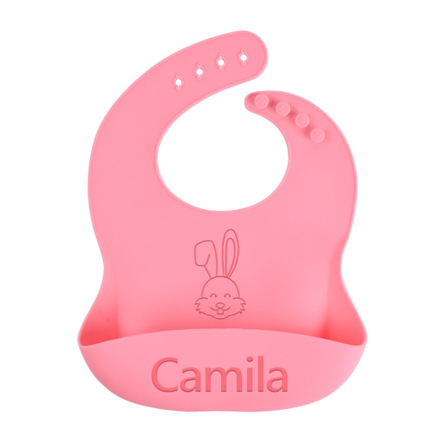 Personalized Baby Reusable Food Grade Silicone Bib | CWBaby299