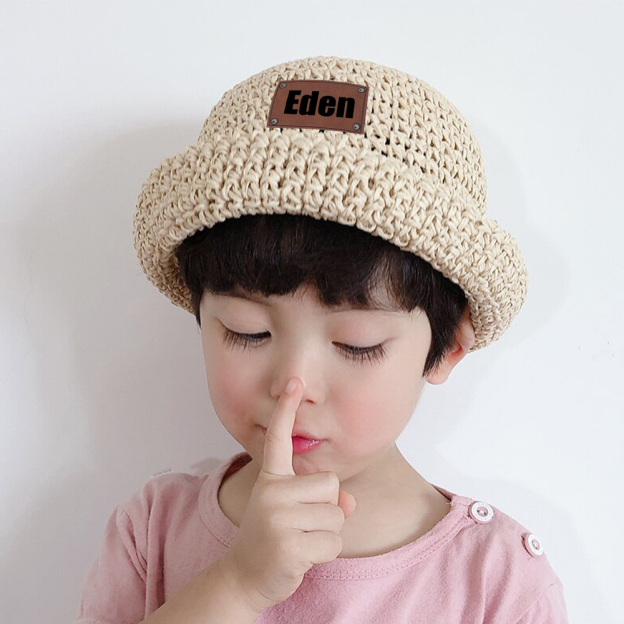 Personalized Colorful Leather Patch Straw Hat for Comfort & Unique | CWBeach88