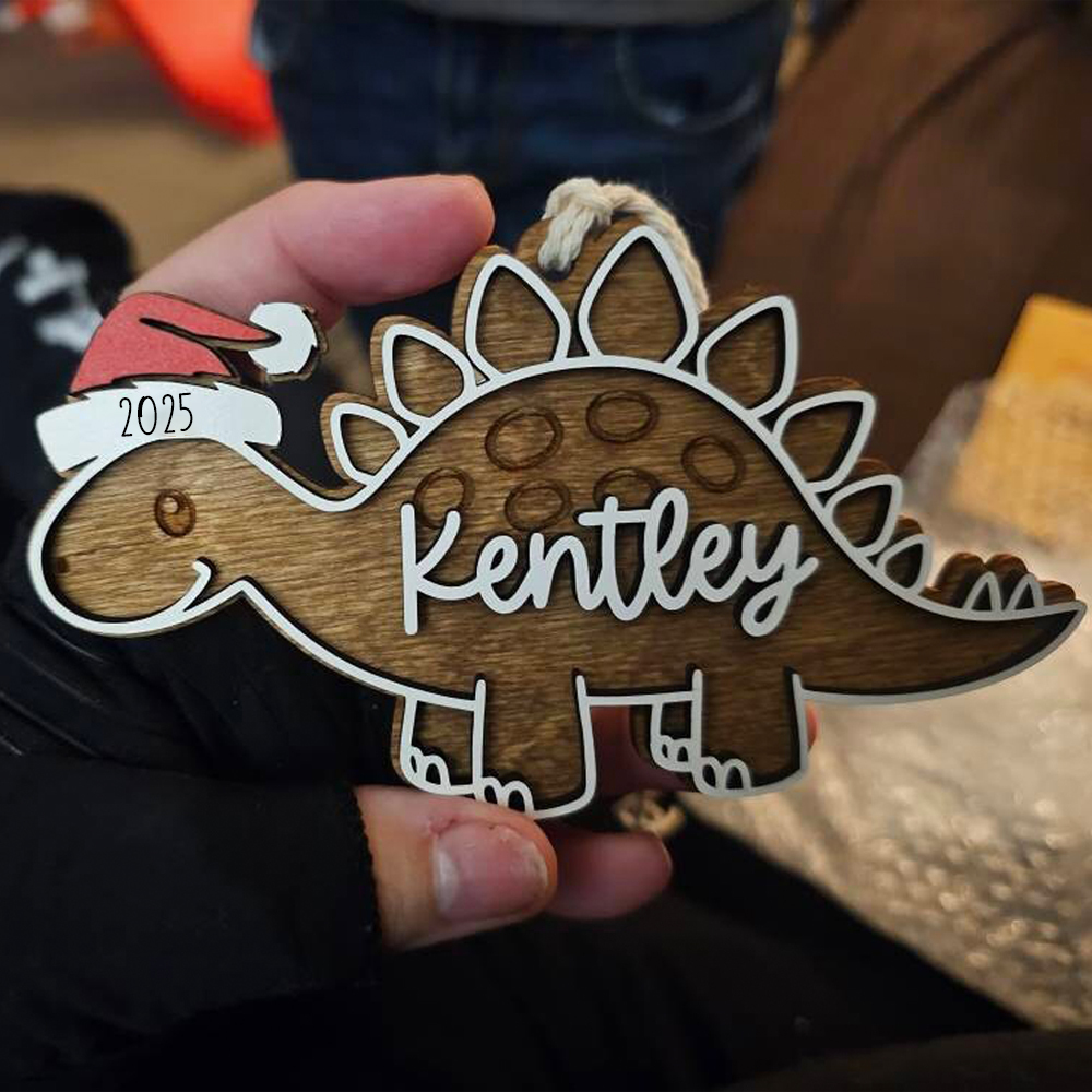 Personalized Christmas Dinosaur Wood Ornaments Decoration | MCGift146